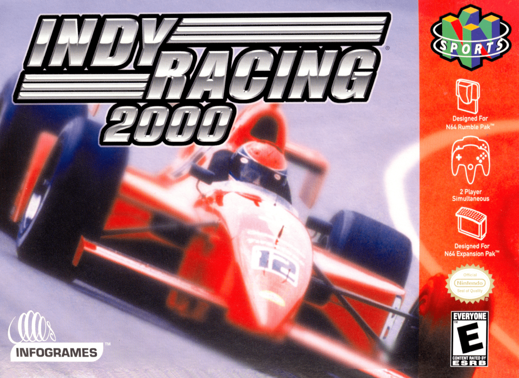 Indy Racing 2000 box art for Nintendo 64